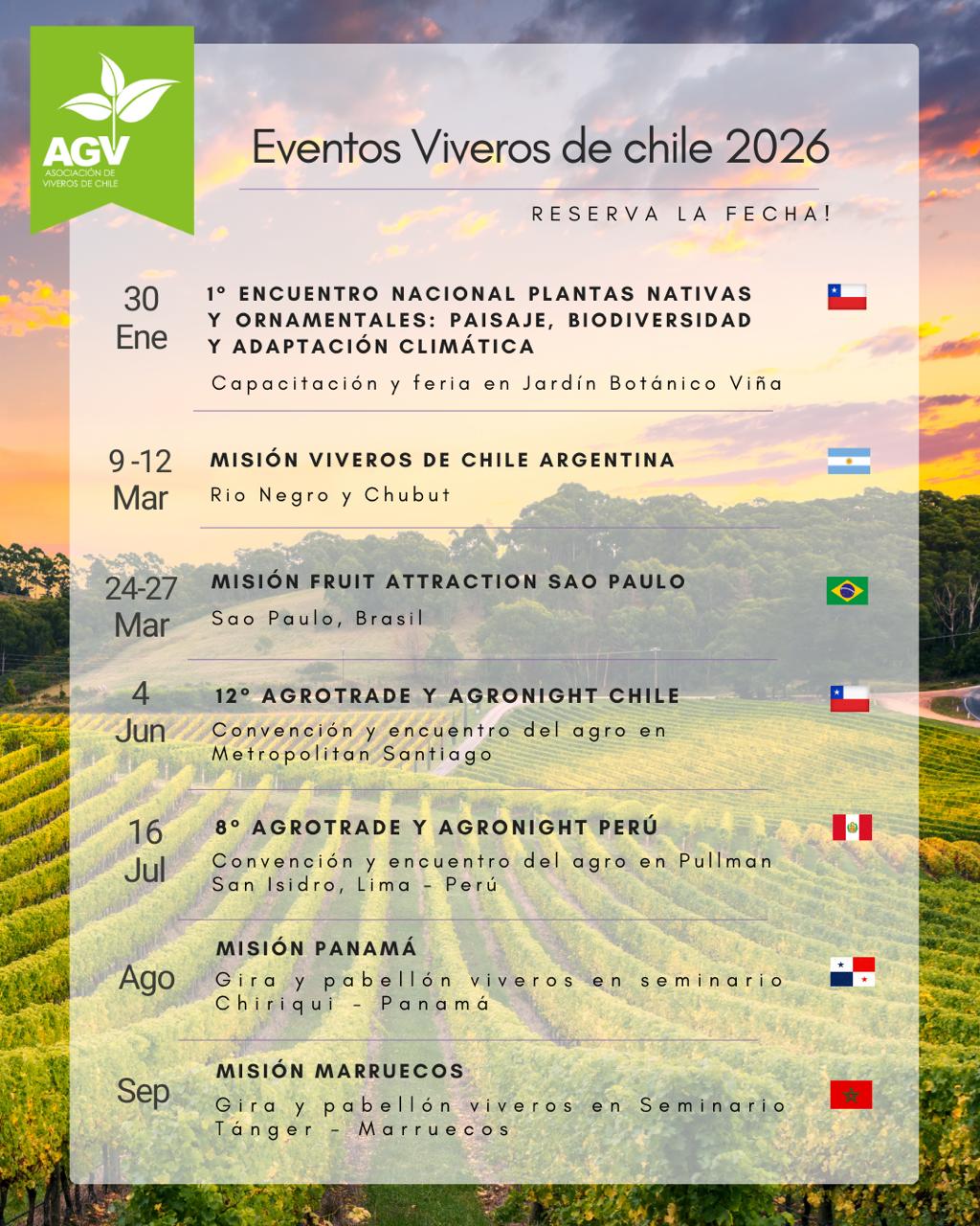 Calendario Eventos Agro 2026 Viveros de Chile Calendario Eventos Agro 2026 Viveros de Chile